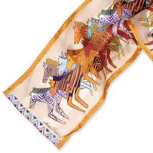Native Horses Ivory Scarf