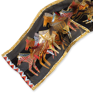 Native Horses Black Scarf